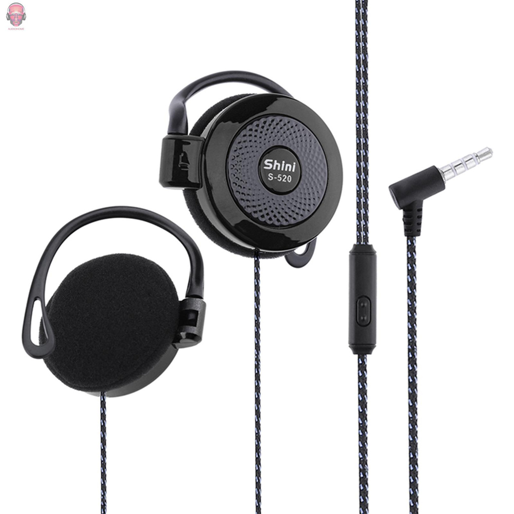 Tai Nghe Móc Tai Thể Thao Au Shini S520 3.5mm Có Mic Cho Điện Thoại