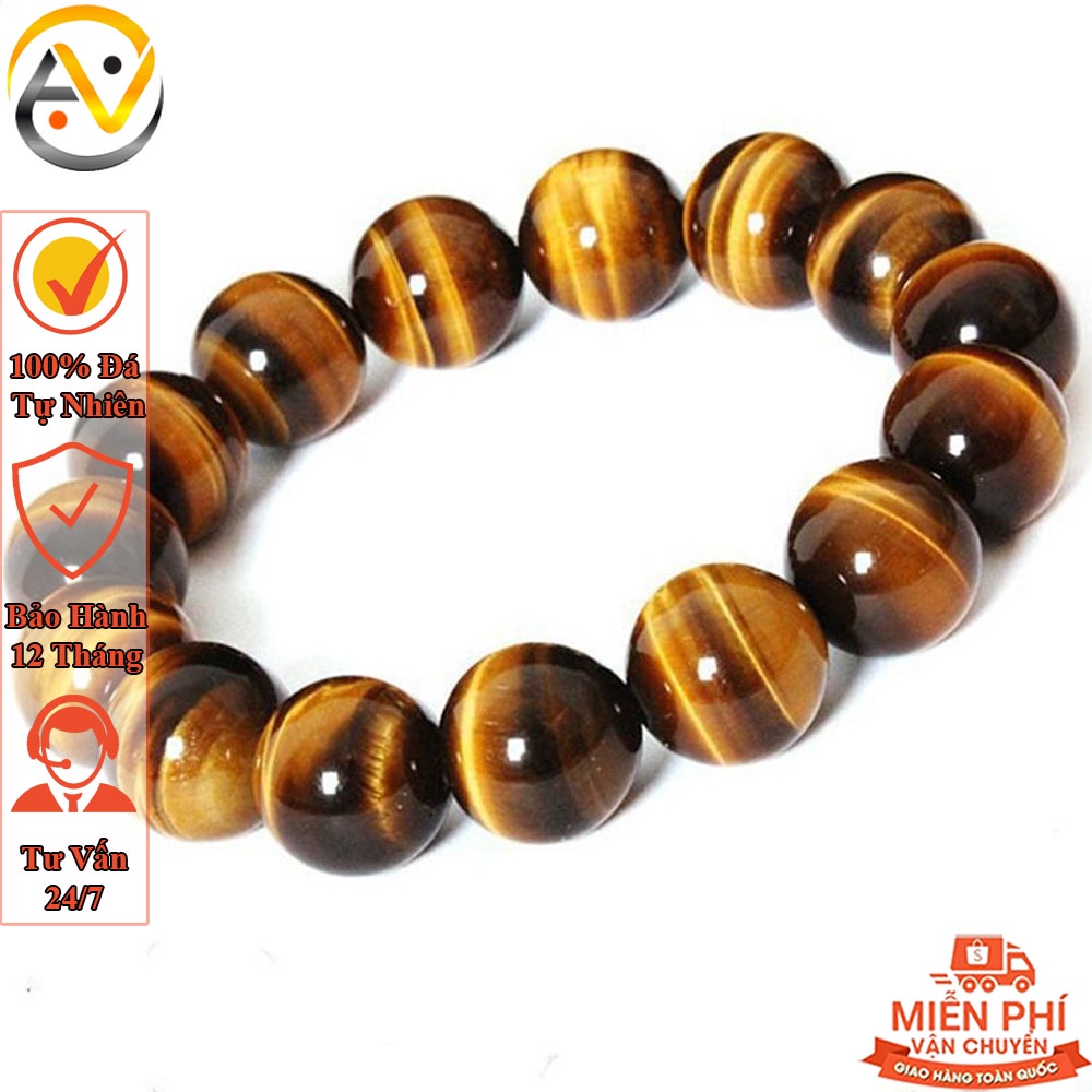 Vòng tay phong thủy mệnh kim mắt hổ vàng - Vòng đeo tay phong thủy may mắn tài lộc - Bảo hành 12 tháng