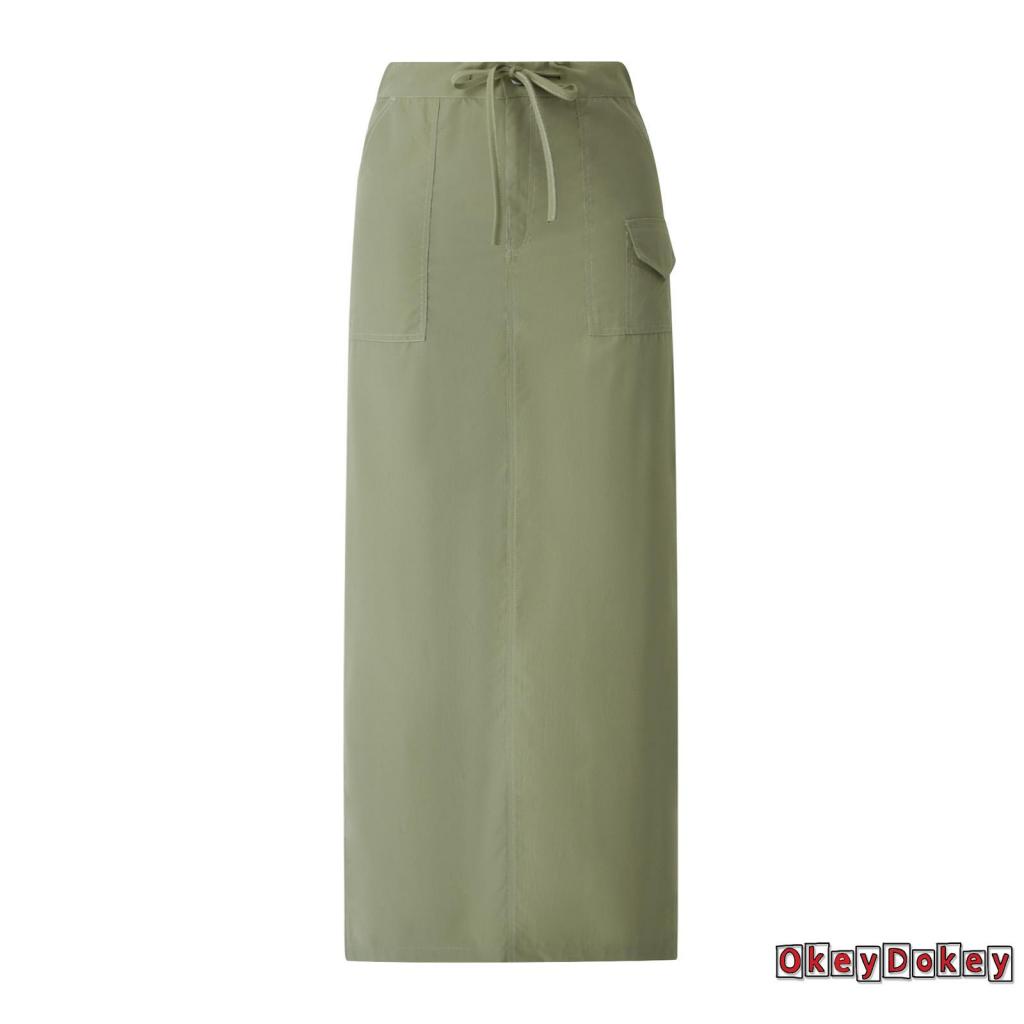 Chân Váy Dài Xẻ Tà Màu Sắc Trơn Phong Cách Vintage Y2K