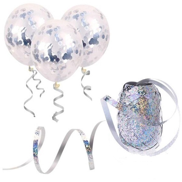 Set 6 Cuộn Dây Ruy Băng Màu Vàng Hồng Trang Trí Bong Bóng