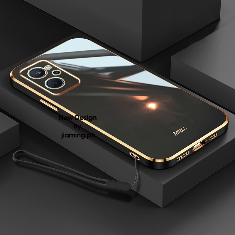 Ốp Điện Thoại Mềm Màu Kẹo Thiết Kế Mạ Viền 2022 Cho OPPO Realme 9i A96 K10 4G