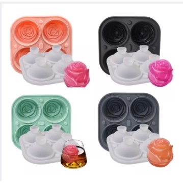 Khay làm đá bằng Silicone hình hoa hồng tiện lợi