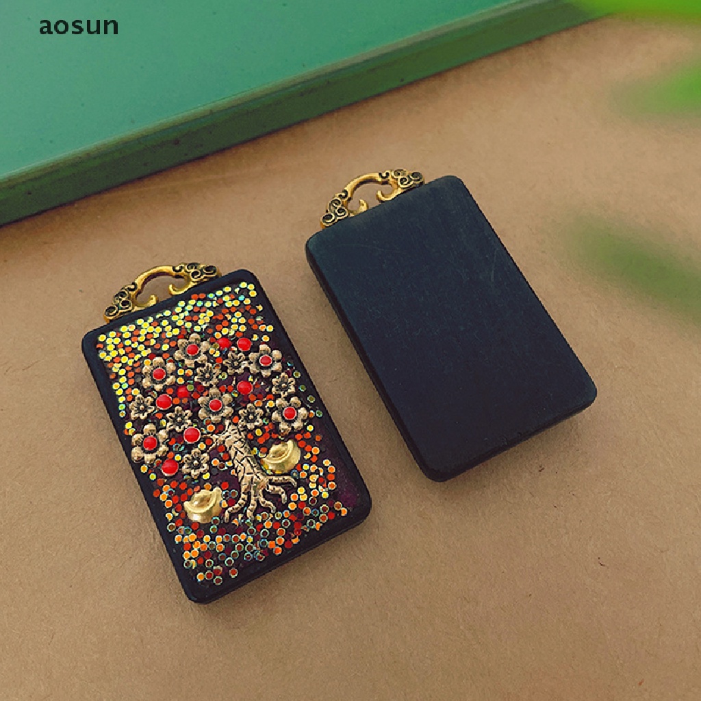 Aosun Vòng cổ Mặt Hình Tượng Phật Thượng Hải Nepal Bằng Gỗ Mun Độc Đáo