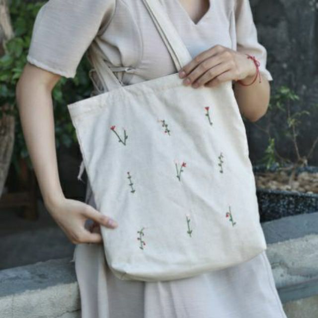 TÚI TOTE LINEN THÊU TAY CHIO