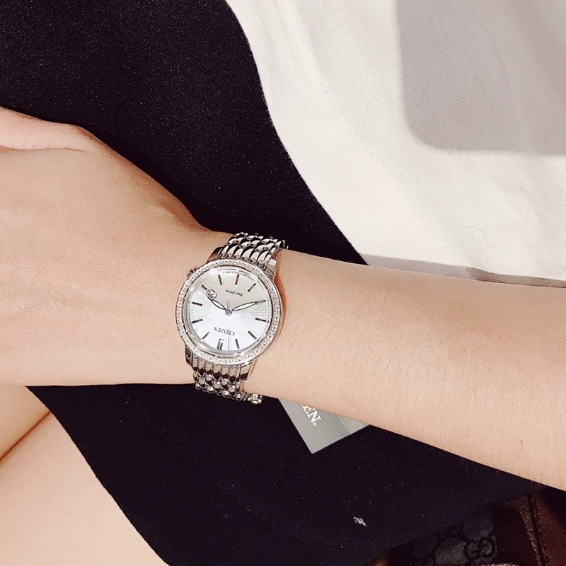 Đồng hồ nữ dây thép Citizen Eco Drive EW2280 58D