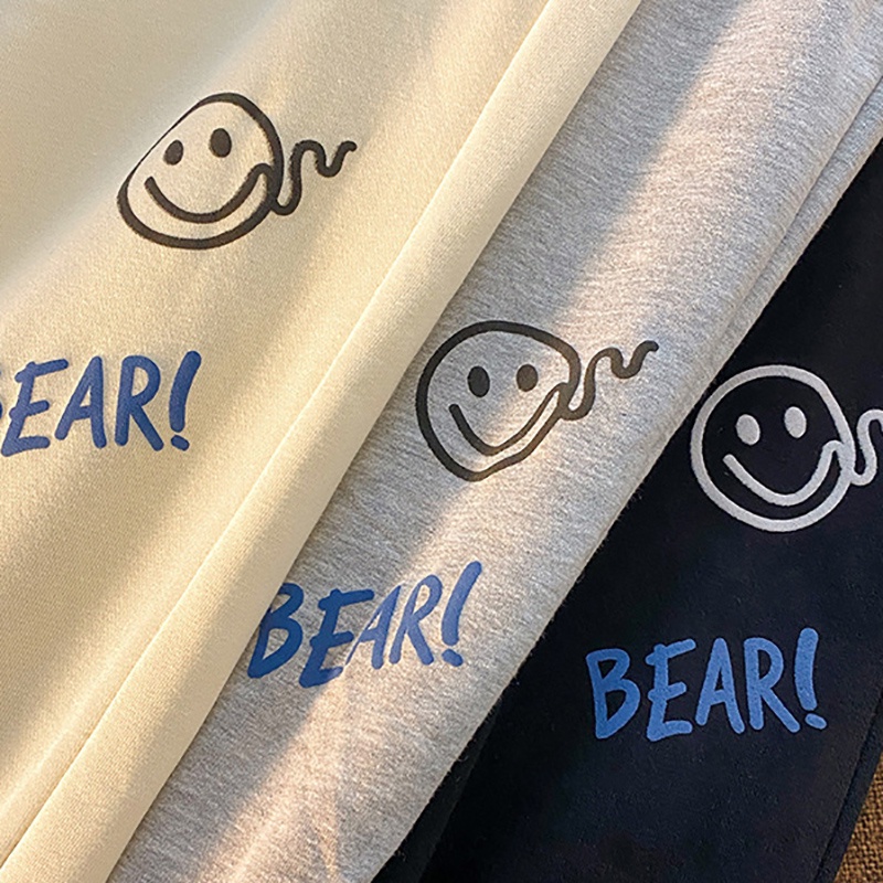 Quần dài thể thao IELGY ống rộng bằng cotton cá tính cho nữ