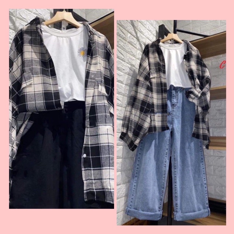 Sét áo sơmi + áo cúc + quần bò