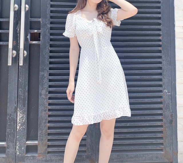 [Ảnh thật/Video] Váy hoa vintage cổ nơ tay bồng - Đầm hoa ulzzang