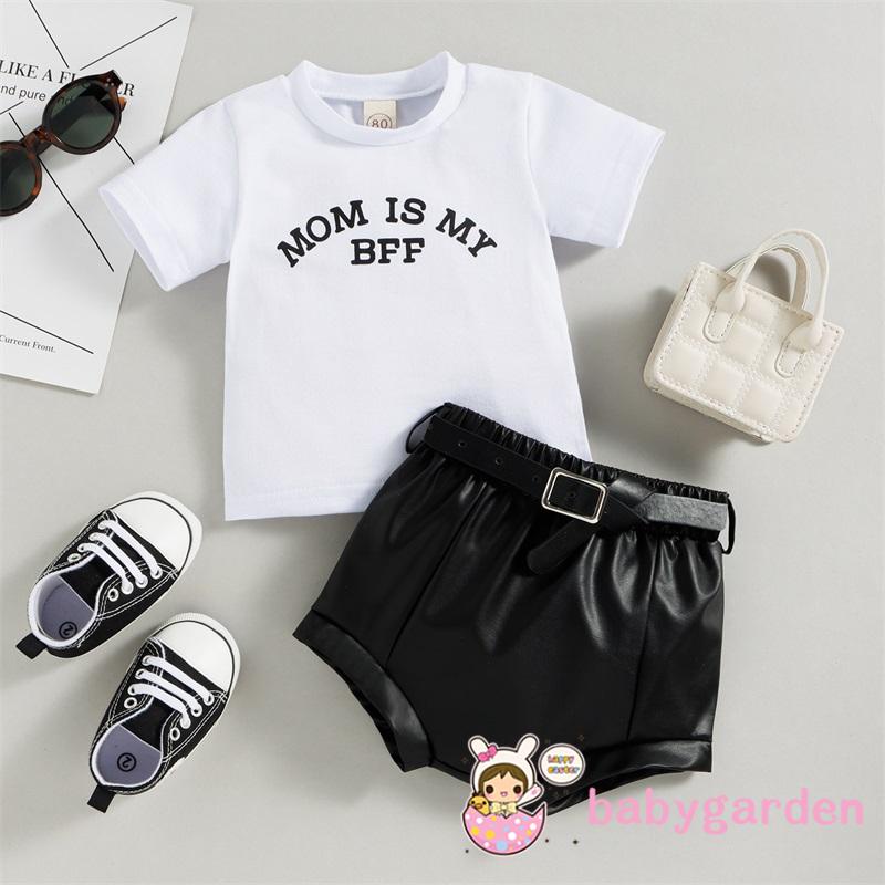 Set Áo Thun Tay Ngắn + Quần Dài Màu Đen Cho Bé 6 Tháng Tuổi