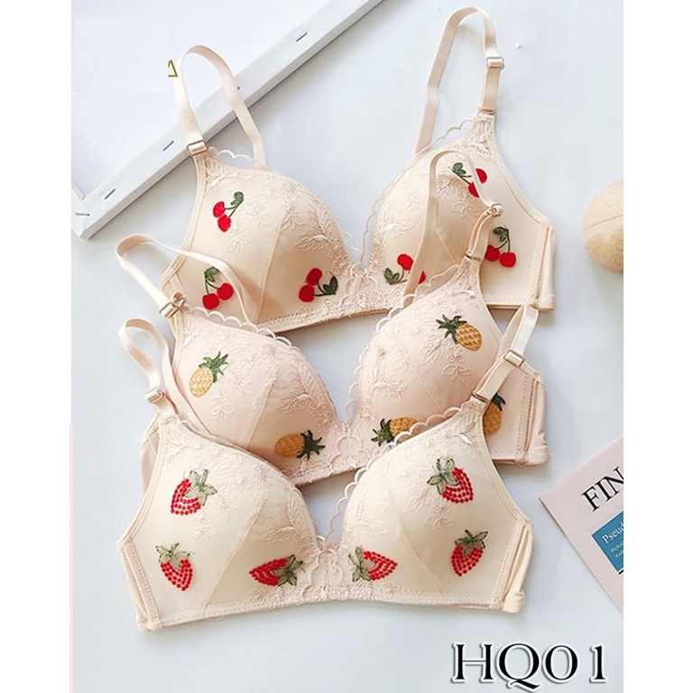 Áo Lót Su Họa Tiết Hoa Quả - Áo Ngực Không Gọng, Đệm Mỏng Siêu Nhẹ Thoáng Mát, Hàng Cao Cấp Xuất Nhật - Áo Lót Hoa Quả
