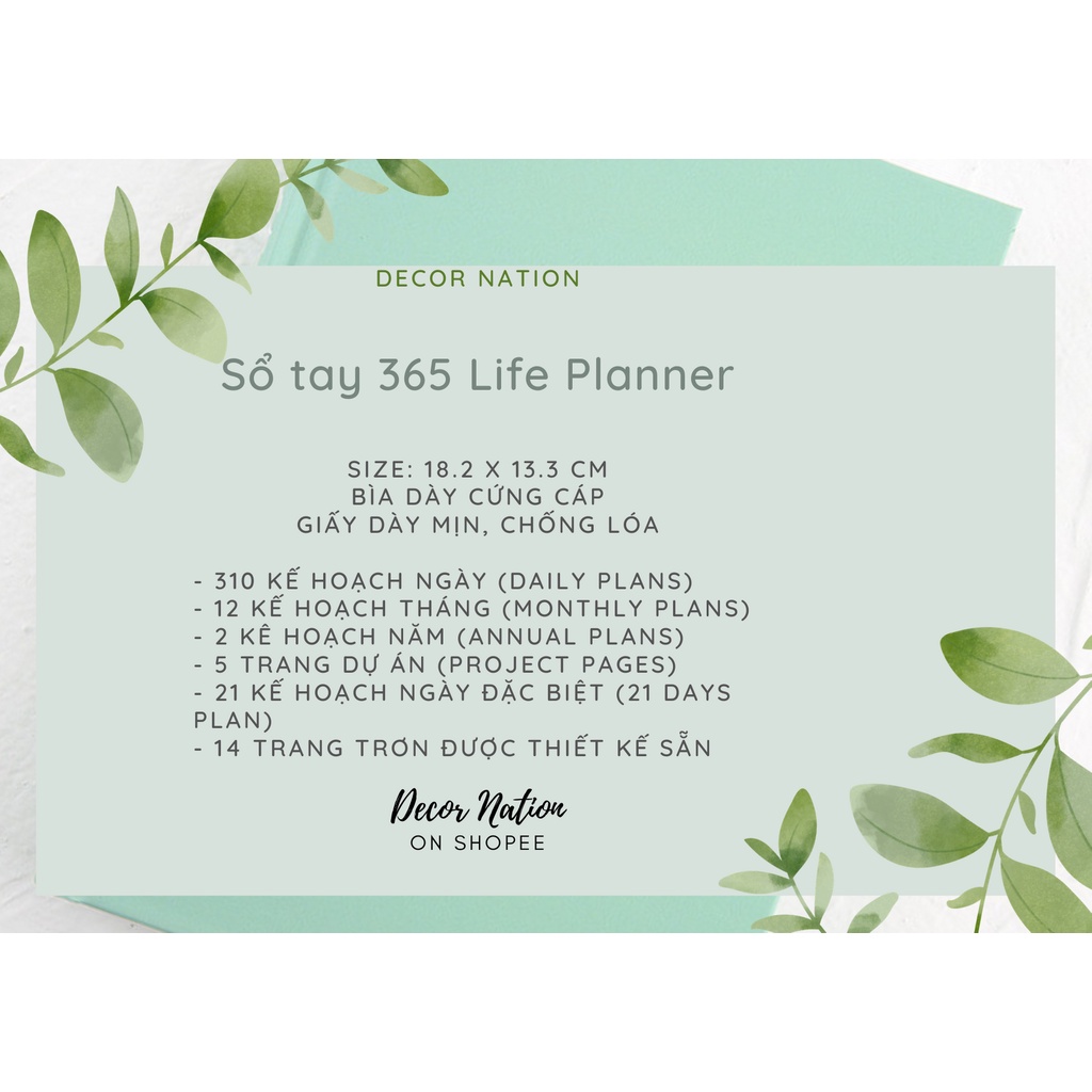 🔥𝐇𝐎𝐓 𝐃𝐄𝐀𝐋🔥 Sổ tay Kế Hoạch Nhật Ký 365 Ngày Life Planner Bìa Cứng Cao Cấp Hot Trend 2021