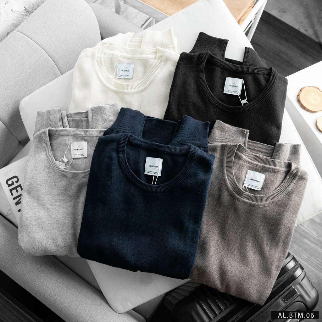 Áo Len Dài Tay Nam Vải Len Lông Thỏ Mềm Mịn Neck Knitwear - BENTINO