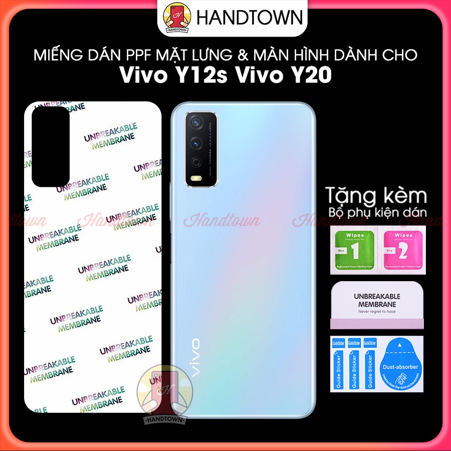Cường Lực PPF Vivo Y12s Y20 2021 2020 4GB + 64GB 128GB Dẻo Bảo Vệ Chống Xước Chống Nước Chống Vân Tự Phục Hồi Handtown