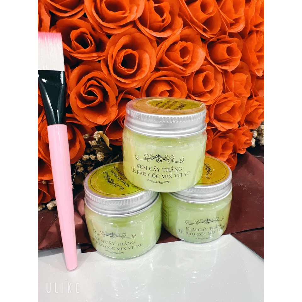 Combo 3 kem cấy trắng tế bào gốc mix vitac tặng thìa