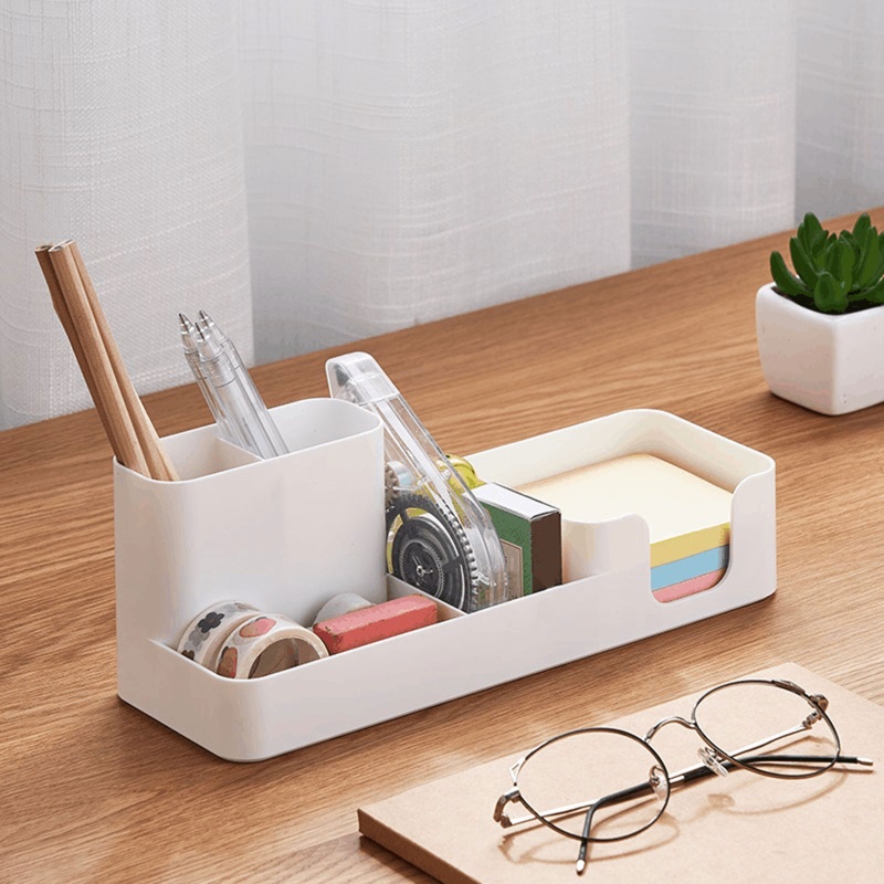 Hộp Đựng Bút Để Bàn Bằng Nhựa Có Ngăn Đựng Bút Tiện Dụng Cho Gia Đình / Văn Phòng
