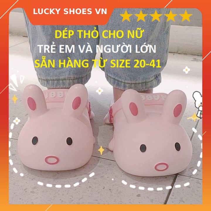 DÉP CON THỎ dành cho bạn nữ với hình thỏ ngộ nghĩnh HOT 2021 size từ 36 đến 41 LUCKY SHOES VN - H000007MAX