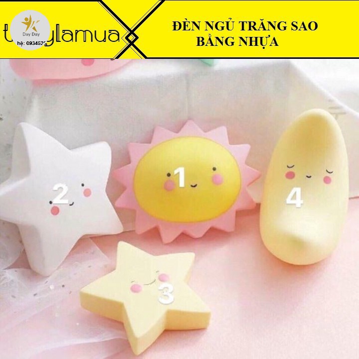 [SALE SIÊU HOT] Combo 5 đèn ngủ bằng nhựa bền đẹp nhiều hình mây trăng sao thú cực xinh cho bé