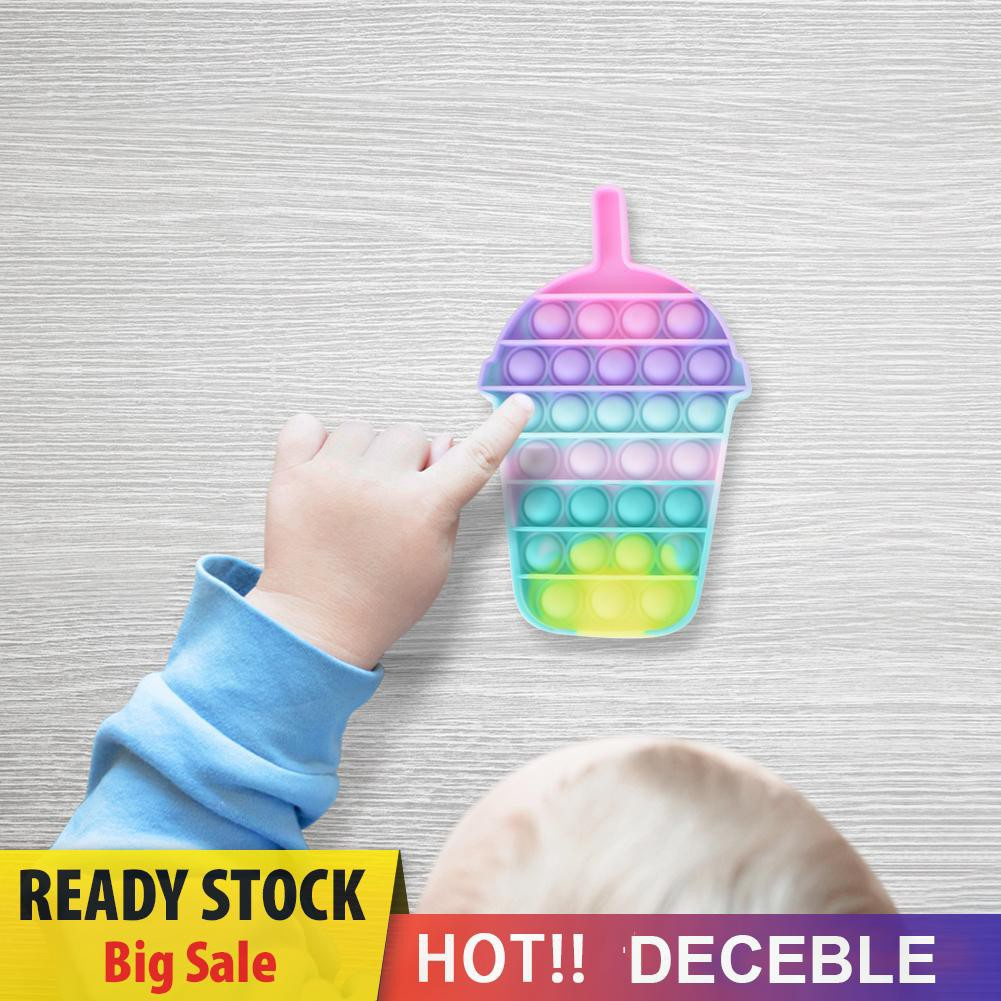 Đồ Chơi Giảm Căng Thẳng Pop It Hình Ly Trà Sữa Màu Cầu Vồng Bánh Macaron