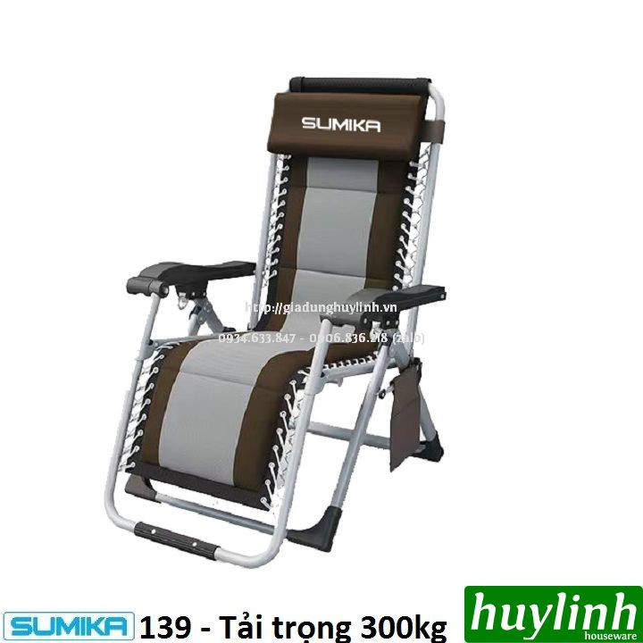 Ghế xếp gấp thư giãn Sumika 139 - 189x67cm - Tải trọng 300kg