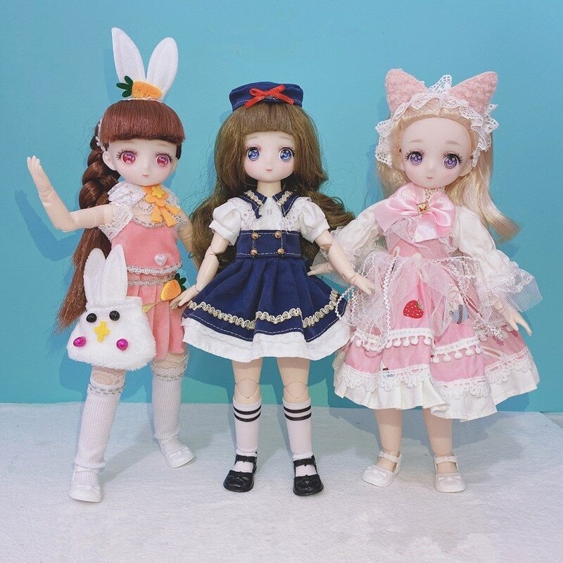 Búp Bê BJD 21 Kích Thước 30CM 12 Inch Có Thể Di Chuyển Với Quần Áo Thời Trang Dễ Thương