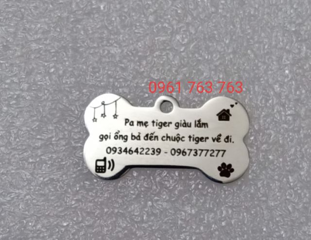 Bảng tên chó mèo khắc nội dung theo yêu cầu