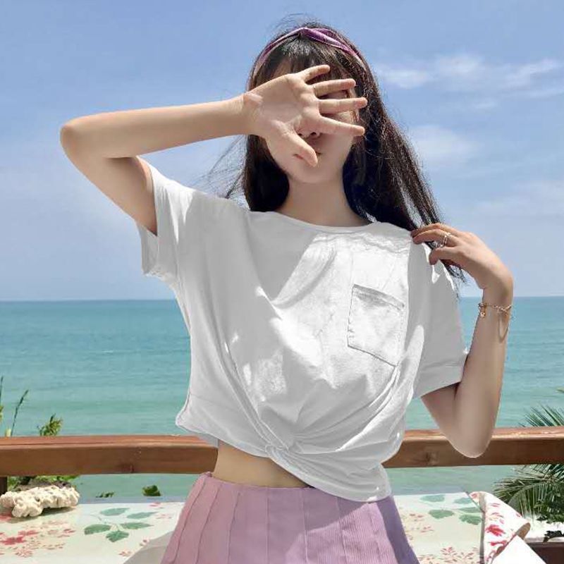 Áo Croptop Lưng Cao Xinh Xắn Theo Phong Cách Hàn Quốc 2021 | BigBuy360 - bigbuy360.vn