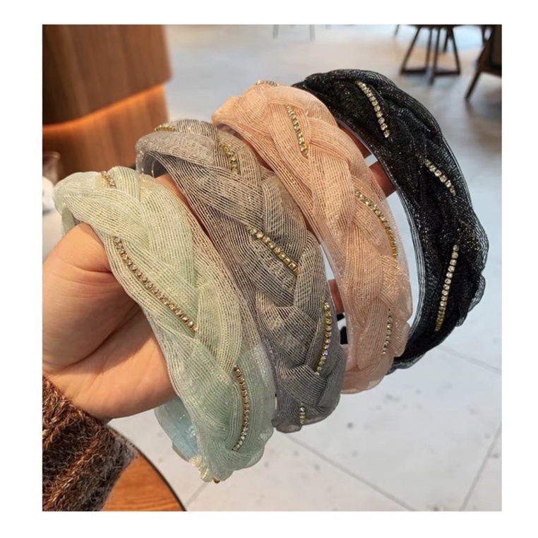 Băng đô tóc tiểu thư đính hạt đá nữ tính - Maben