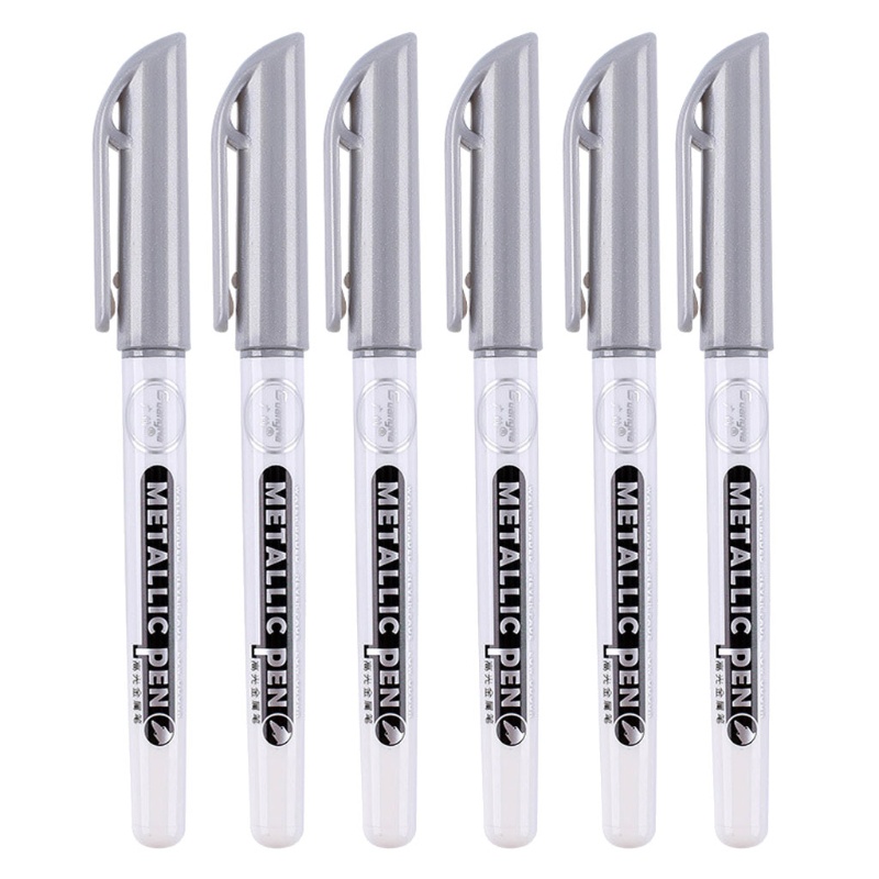 Set 6 bút acrylic đánh dấu kim loại vẽ resin epoxy ánh kim tô màu nổi bật