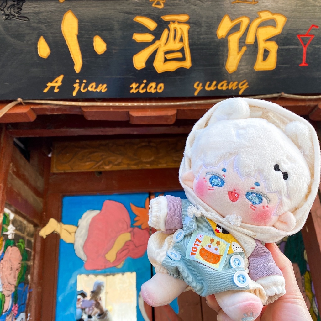 Bộ đồ Dậy Trễ cho bé doll 15cm 20cm