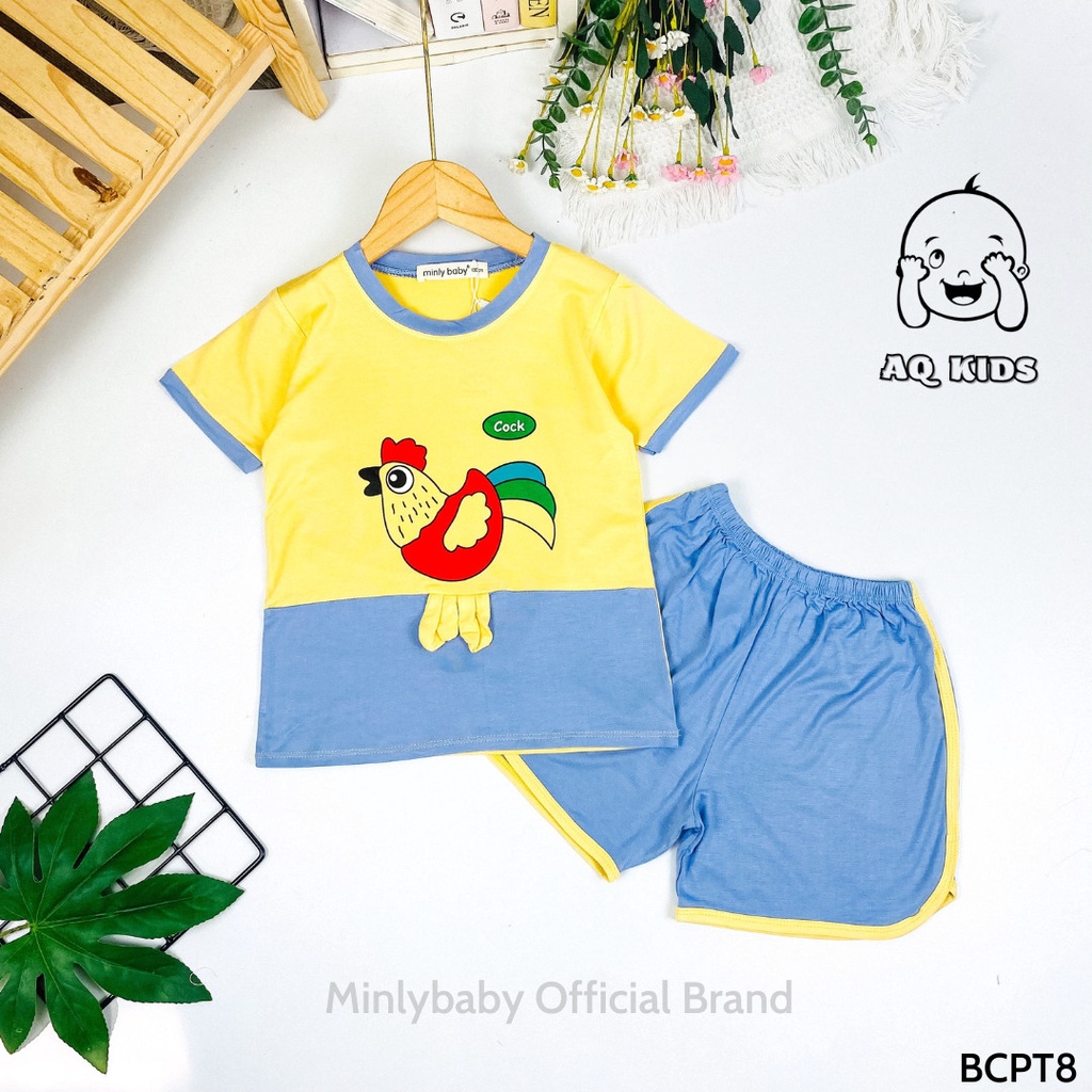 [Bé 20-30kg] Đồ bộ cộc tay cho bé vải thun lạnh, hàng chính hãng Minlybaby - LBCPT4 - LBCPT8