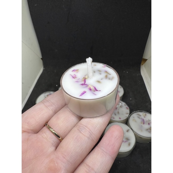 Nến Tealight sáp đậu nành hoa khô handmade