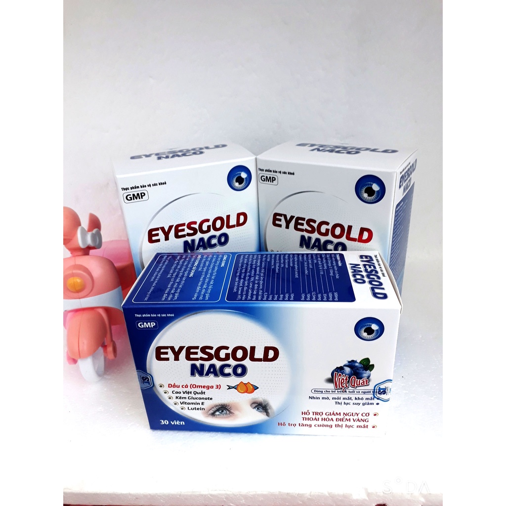 Viên uống bổ mắt EYESGOLD NACO, hỗ trợ tăng cường thị lực, hỗ trợ giảm nguy cơ thoái hóa điểm vàng, đục thủy tinh thể