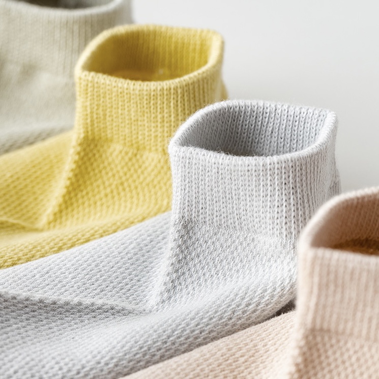 Tất vớ nữ cổ thấp trơn cotton mỏng thoáng khí nhiều màu