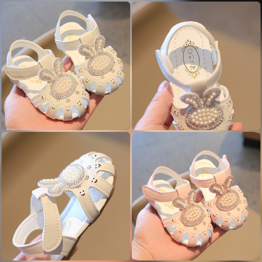 Sandal Rọ Thỏ đính đá cho bé gái chống vấp