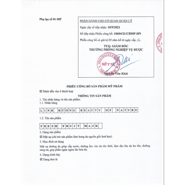 Mặt nạ hoa quả Fresh Fruit Mask Linh Hương dưỡng ẩm, sáng da, bổ sung Vitamin và khoáng chất cho da