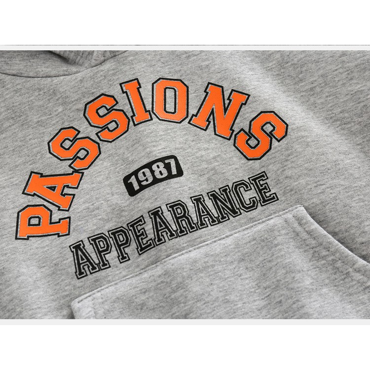 Áo Hoodie cho bé WAPYPY áo nỉ có mũ họa tiết chữ thu đông 2023