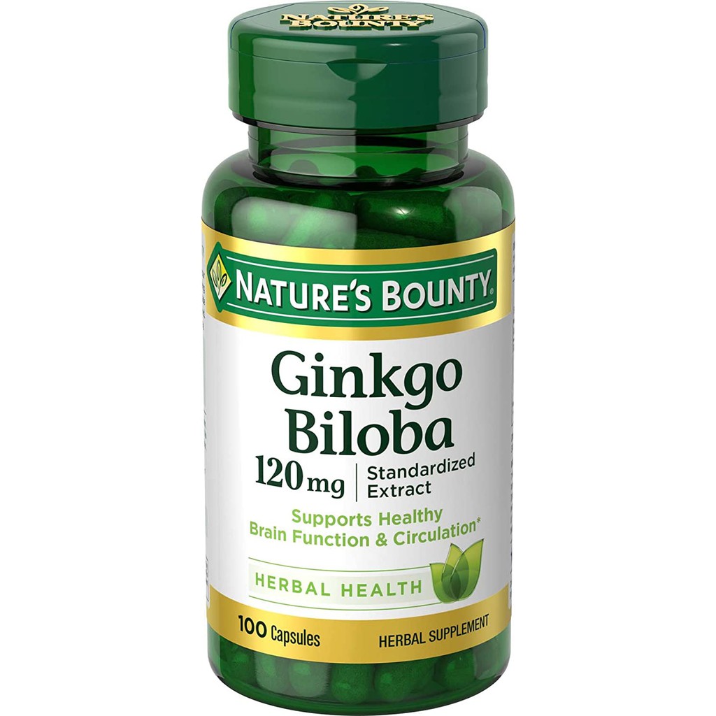 Viên uống giúp Tăng Cường Tuần Hoàn Não Nature's Bounty Ginkgo Biloba 120mg 100 viên