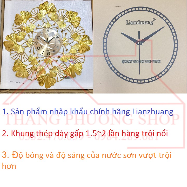 Đồng Hồ Treo Tường Lá Sen TP-076 ( Tặng Máy Đồng Hồ Thay Thế)