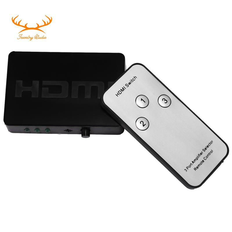 3X1 Hdmi Splitter 3 Port Hub Box Auto Switch 3 In 1 Out Switcher 1080P Hd 1.4 With Remote Control For Hdtv Xbox360 Ps3 Projector