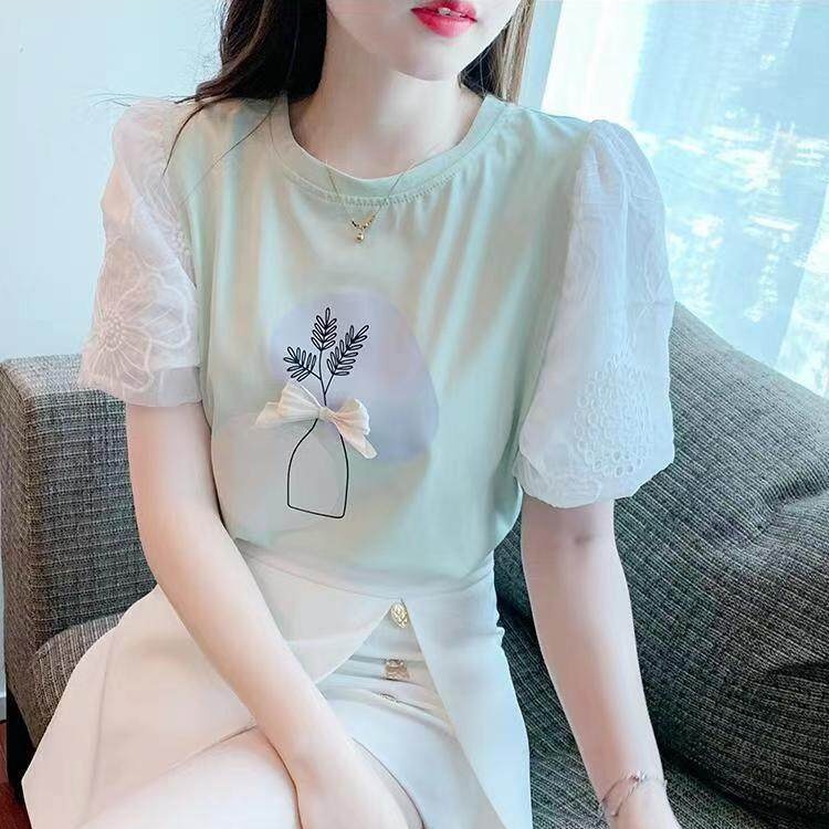 Áo Thun Cotton Tay Ngắn Dáng Rộng In Họa Tiết Độc Đáo Thời Trang Phong Cách Hàn Quốc Cho Nữ