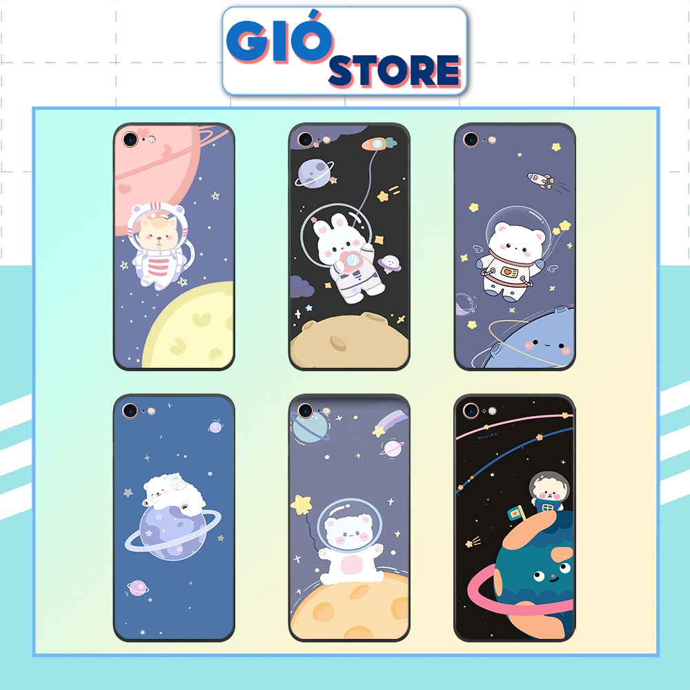 Ốp lưng IP 5/ 5S/ 6/ 6S/ 6 plus/ 6s plus/ 7/ 8/ se 2020 hình gấu xinh, gấu vũ trụ đáng yêu – ốp nhựa chống trầy,va đập