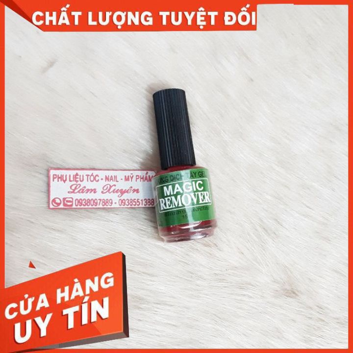 Dung dịch tẩy gel MAGIC REMOVER 15ML Chính Hãng sử dụng dễ dàng bong tróc tất cả các loại sơn gel nóng không bỏng móng