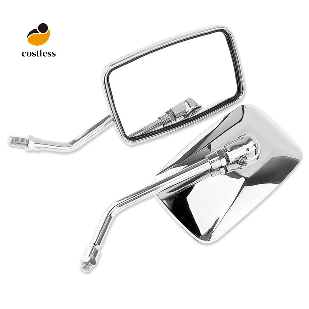 Bộ 2 Gương Chiếu Hậu Hình Chữ Nhật 10mm Gắn Tay Lái Xe Máy