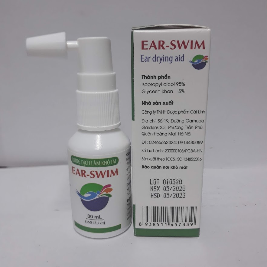 Dung Dịch Làm Khô Tai - Ear-Swim Cát Linh - 30ml