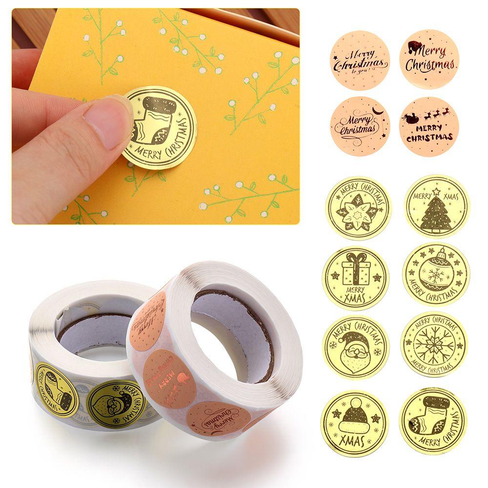 JONYE Set 500 Sticker Giấy Kraft Dán Trang Trí Quà Giáng Sinh