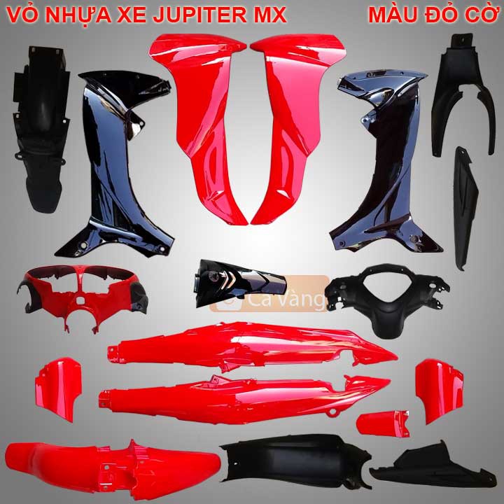 Vỏ nhựa xe máy Yamaha Jupiter MX- nhựa TRẮNG CAO CẤP màu ĐỎ CỜ