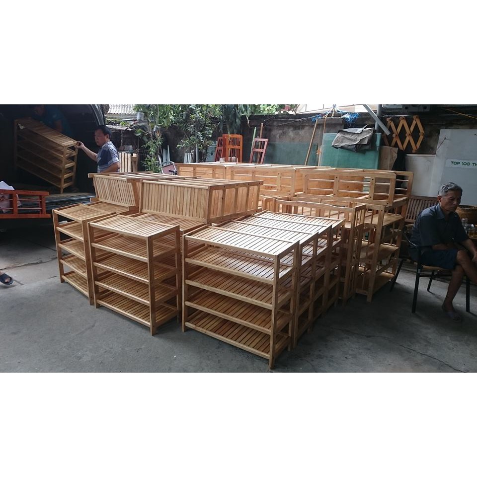 𝐌IỄN PHÍ SHIP Kệ Giày Dép 3 Tầng Rộng 80cm Bằng Gỗ