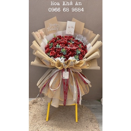 [Hoa sinh nhật - Nowship] Bó hoa sáp 100bông siêu to khổng lồ. Được chọn màu hoa. Hình ảnh Độc quyền nhà Khả An!