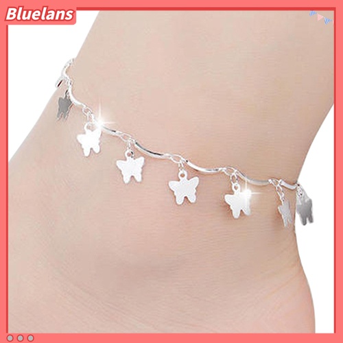 Lắc chân mạ bạc hình bướm lấp lánh sang trọng quý phái dành cho nữ