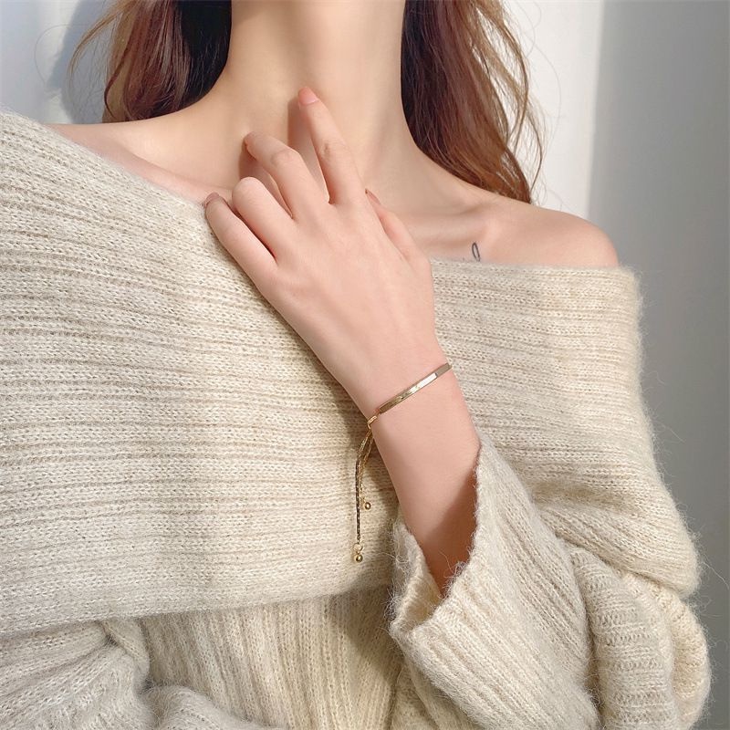 Vòng Đeo Tay Đính Đá Hình Giọt Nước Có Thể Điều Chỉnh Kích Thước